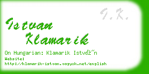 istvan klamarik business card